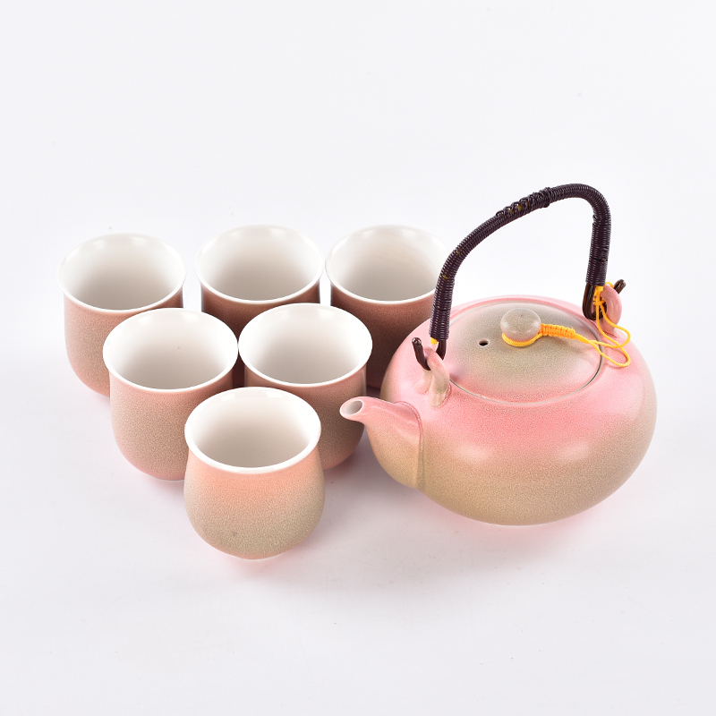 Conjunto de chá rosa de cerâmica de venda direta para empresas de produção