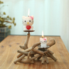 Driftwood Tealight 2 Candle Bandey Piece com 2 recipientes de vidro pela Artisan Living