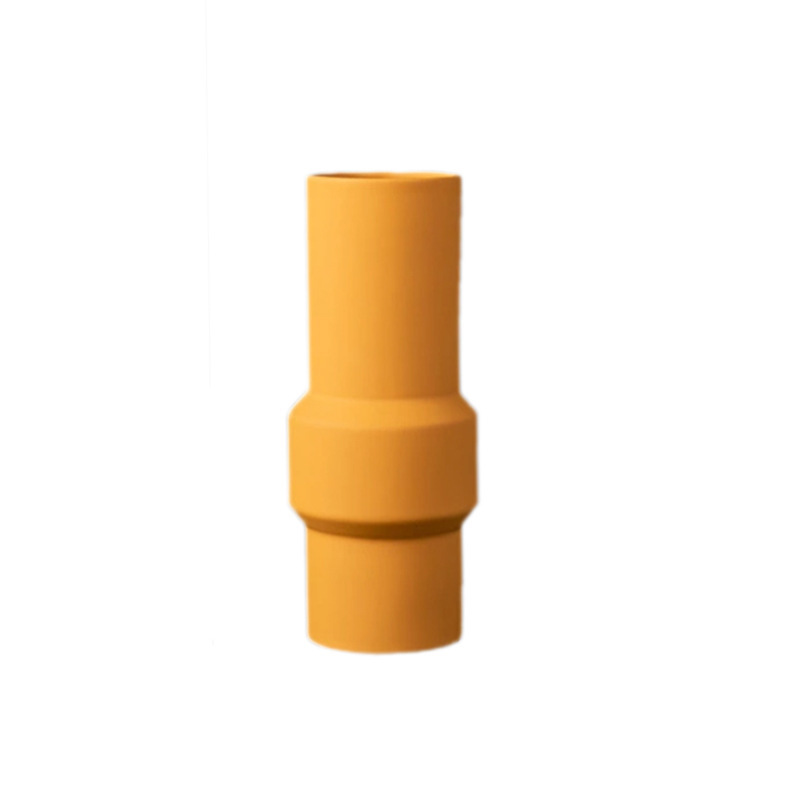 Decoração de desktop de vaso de cerâmica branca para vaso de flor de decoração para casa