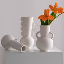 Vaso de cerâmica minimalista moderna - vaso de flor de estilo escandinavo para sala de estar