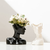 Vaso de cerâmica nórdico moderno, vaso abstrato de cabeça humana, vaso de flores, porcelana criativa, busto para decoração de casa