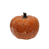 Atacado de lanterna led de abóbora de cerâmica, conjunto de 3 folhas ocas, design de outono, colheita, ação de graças, decoração de casa de halloween