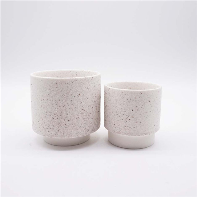 Copo de vela de cerâmica branca