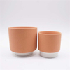 Conjunto de copo de vela de cerâmica azul rosa cerâmica
