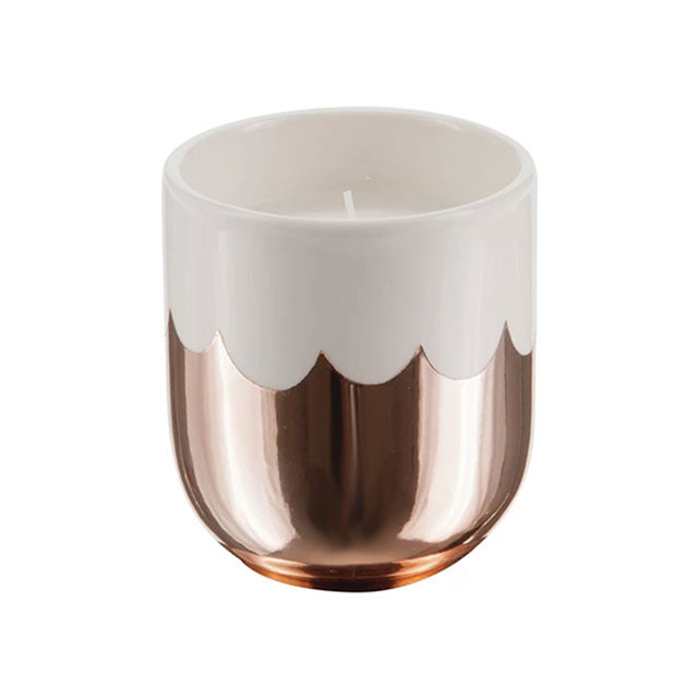 Jarro de vela de abacaxi de cerâmica verde e rosa claro