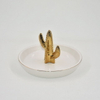 Forma de abacaxi dourado Decoração de casa Bandeja de exibição de jóias de presente de casamento Presente de casamento Suporte de anel de cerâmica Bandeja de bugiganga personalizada