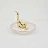 Ouro Milu Deer Design Home Decor Presente Bandeja de Exibição de Jóias Presente de Casamento Titular Anel de Cerâmica Bandeja Trinket Personalizado