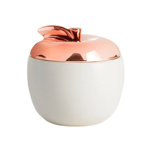 Revestido com tampa de cerâmica em ouro rosa Jarro de vela em cerâmica estilo maçã