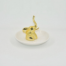 Forma de Elefante dourado Decoração de Casamento Bandeja de Jóias de Presente Bandeja de Trinket Suporte de Anel de Casamento de Cerâmica