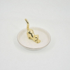 Ouro Milu Deer Design Home Decor Presente Bandeja de Exibição de Jóias Presente de Casamento Titular Anel de Cerâmica Bandeja Trinket Personalizado
