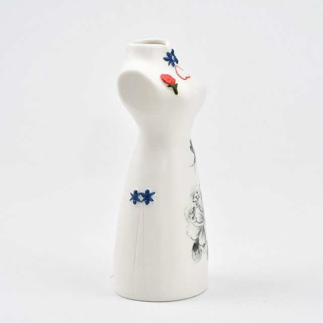 OEM Pure Hand Painting Woman Feature Decoração de casa Decoração Flor Porcelana Vaso de casamento em cerâmica moderna