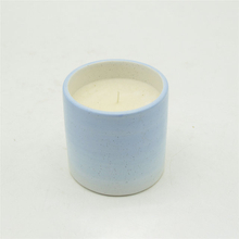 Copos de vela de cerâmica manchados de azul e ouro claro