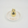 Forma de abacaxi dourado Decoração de casa Bandeja de exibição de jóias de presente de casamento Presente de casamento Suporte de anel de cerâmica Bandeja de bugiganga personalizada