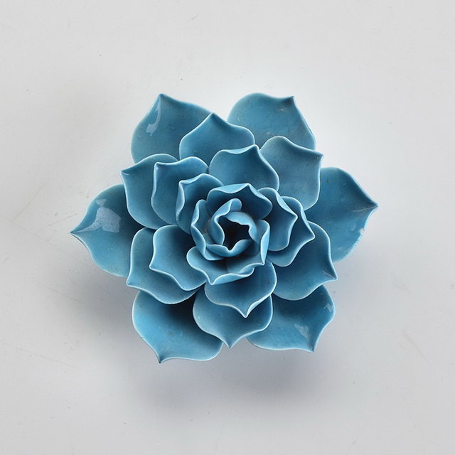 Azul Rosa Flor Cor Decoração de Casa Decoração de Casamento Porcelana Flor Estatueta Estátua Flor de Cerâmica