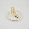 Estilo de sapato de ouro Decoração de casa Presente Bandeja de exibição de jóias Presente de casamento Suporte de anel de cerâmica Bandeja de bugiganga personalizada