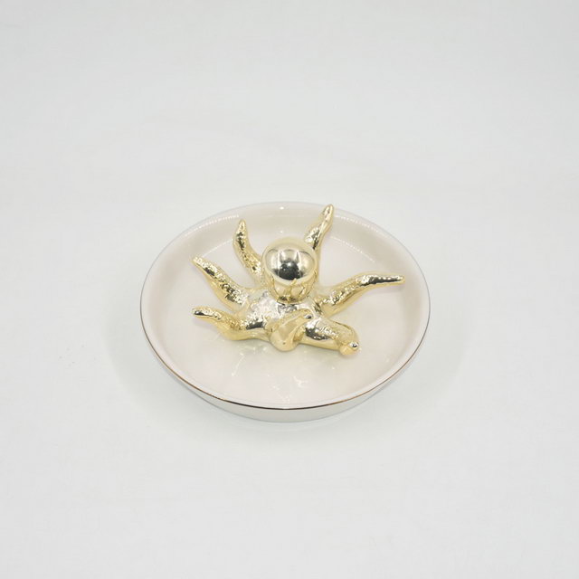 Decoração de casa Decoração de casamento Bandeja de jóias de presente Bandeja de jóias Trinket Suporte de anel de cerâmica Jóias