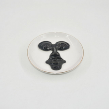 Forma de rosto preto Decoração de casamento Bandeja de jóias de presente Bandeja de jóias Trinket Suporte de anel de cerâmica