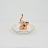 Rose Golden Elephant Estilo Decor Gift Trinket Tray Suporte de anel de casamento de cerâmica Bandeja de jóias