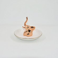 Rose Golden Elephant Estilo Decor Gift Trinket Tray Suporte de anel de casamento de cerâmica Bandeja de jóias