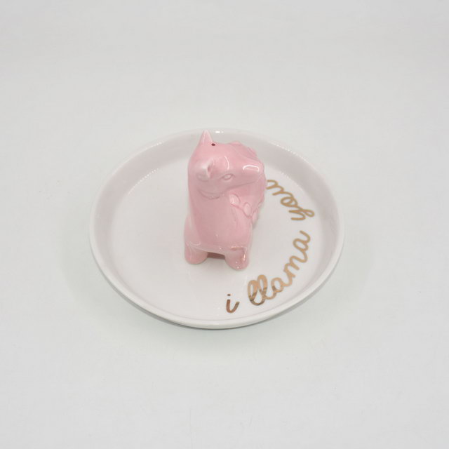 Nova Forma de Decoração Para Casa Presente Bandeja de Exibição de Jóias Presente de Casamento Suporte de Anel de Cerâmica Bandeja de Trinket Personalizado