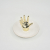 Estilo de sapato de ouro Decoração de casa Presente Bandeja de exibição de jóias Presente de casamento Suporte de anel de cerâmica Bandeja de bugiganga personalizada