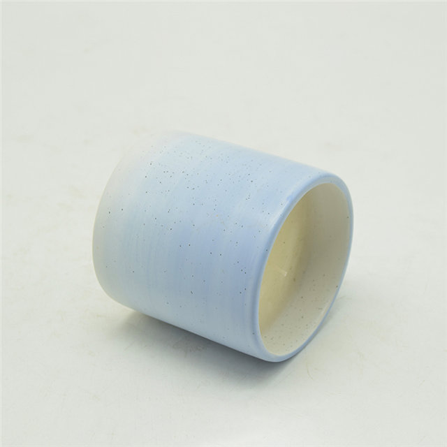 Copos de vela de cerâmica manchados de azul e ouro claro