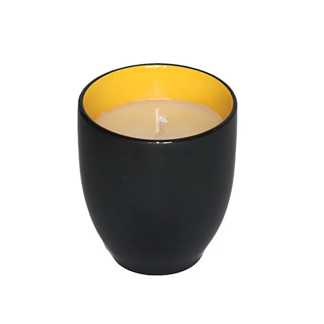 Taça de vela cerâmica preta de várias cores