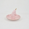 Estilo unicórnio rosa Decoração para casa Bandeja de presente Trinket Suporte de anel de casamento de cerâmica Bandeja de exibição de jóias