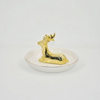 Ouro Milu Deer Design Home Decor Presente Bandeja de Exibição de Jóias Presente de Casamento Titular Anel de Cerâmica Bandeja Trinket Personalizado