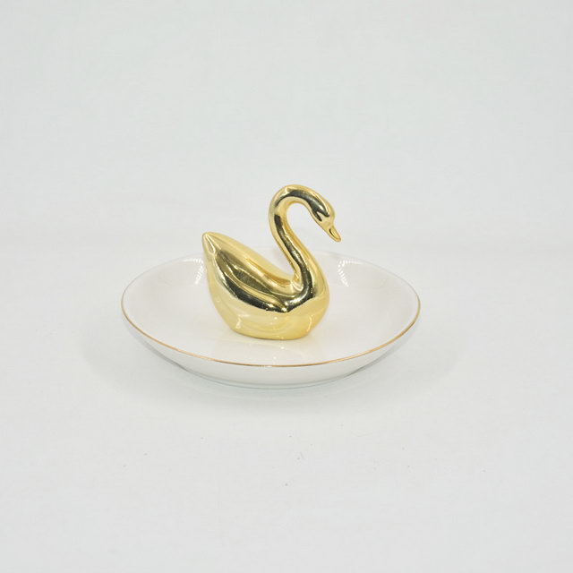 Alta Qualidade de Decoração Para Casa Presente Bandeja de Exibição de Jóias Presente de Casamento Suporte de Anel de Cerâmica Bandeja de Trinket Personalizado