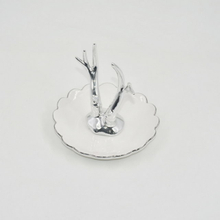 Estilo elegante Decoração para casa Bandeja de presente Trinket Suporte de anel de casamento de cerâmica Bandeja de exibição de jóias