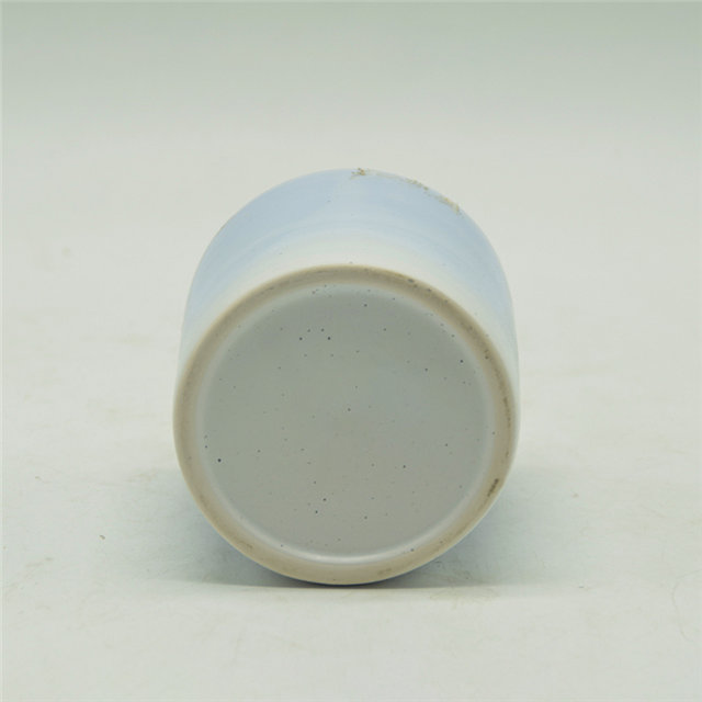 Copos de vela de cerâmica manchados de azul e ouro claro