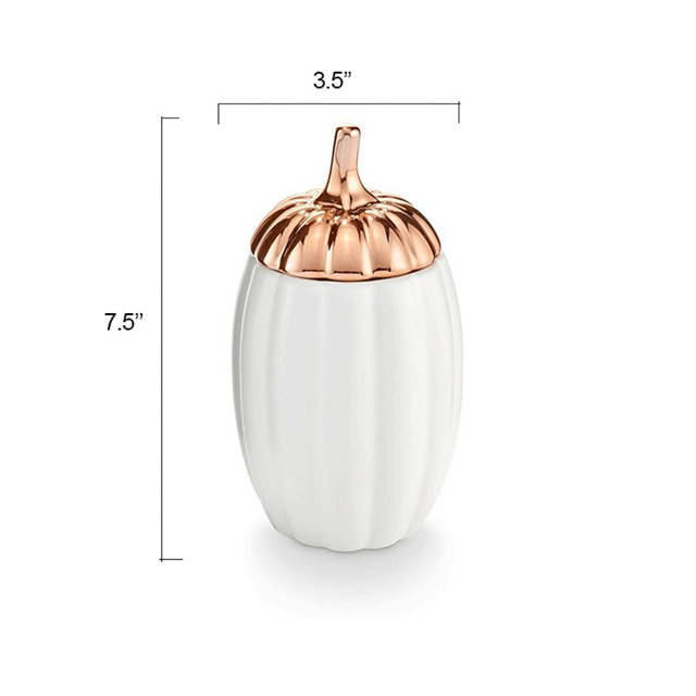 Chapeado ouro rosa ouro novo produto tampa de abóbora de cerâmica jarro de vela de abóbora de cerâmica