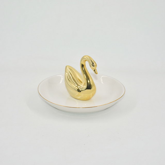 Alta Qualidade de Decoração Para Casa Presente Bandeja de Exibição de Jóias Presente de Casamento Suporte de Anel de Cerâmica Bandeja de Trinket Personalizado