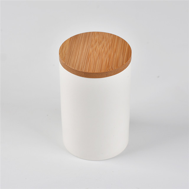 Frasco de armazenamento de vasilha de cerâmica Recipiente para jarro de chá Frasco de porcelana e tampa de bambu com tampa de bambu (hermética) (Matt White, embalagem 2)