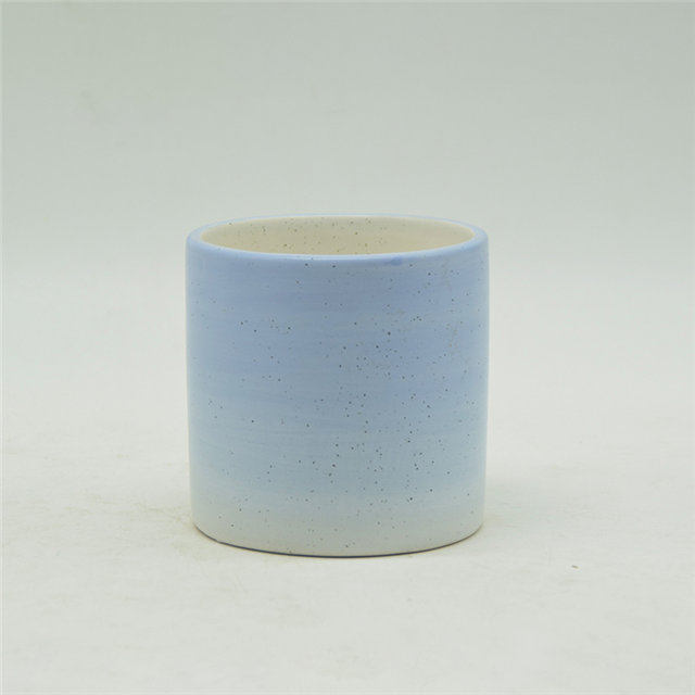 Copos de vela de cerâmica manchados de azul e ouro claro