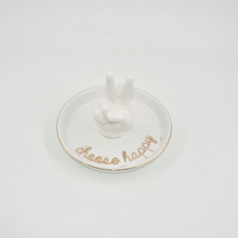 Forma da mão Decoração de casa Bandeja de presente Trinket Suporte de anel de casamento de cerâmica Bandeja de exibição de jóias