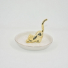 Ouro Milu Deer Design Home Decor Presente Bandeja de Exibição de Jóias Presente de Casamento Titular Anel de Cerâmica Bandeja Trinket Personalizado