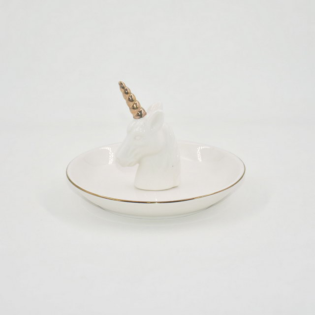 Estilo personalizado Home Decor Bandeja Trinket Bandeja de Exibição de Jóias Presente de Casamento Titular Anel de Cerâmica