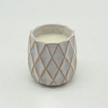 Estilo simples moderno linhas de abacaxi em relevo metálico copo de vela de cor metálica
