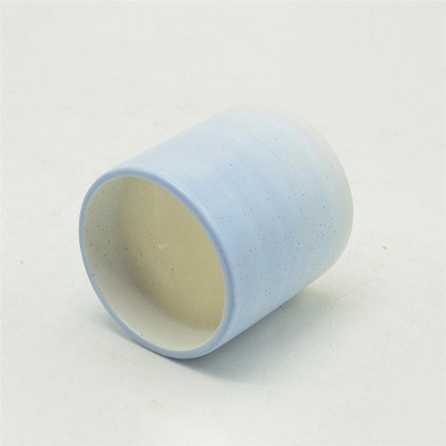 Copos de vela de cerâmica manchados de azul e ouro claro