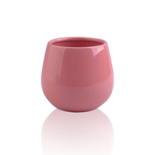 Taça de vela cerâmica rosa