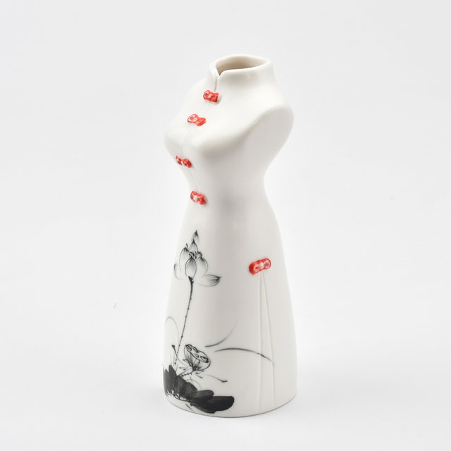 Estilo de beleza Pintura A Mão Pura Mulher Característica Decoração de Casa Decoração Flor Porcelana Vaso de Cerâmica Moderna