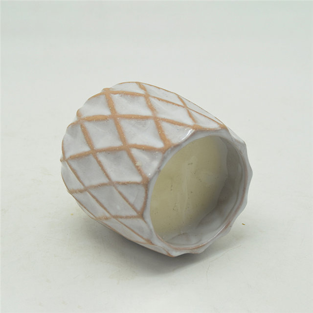 Estilo simples moderno linhas de abacaxi em relevo metálico copo de vela de cor metálica