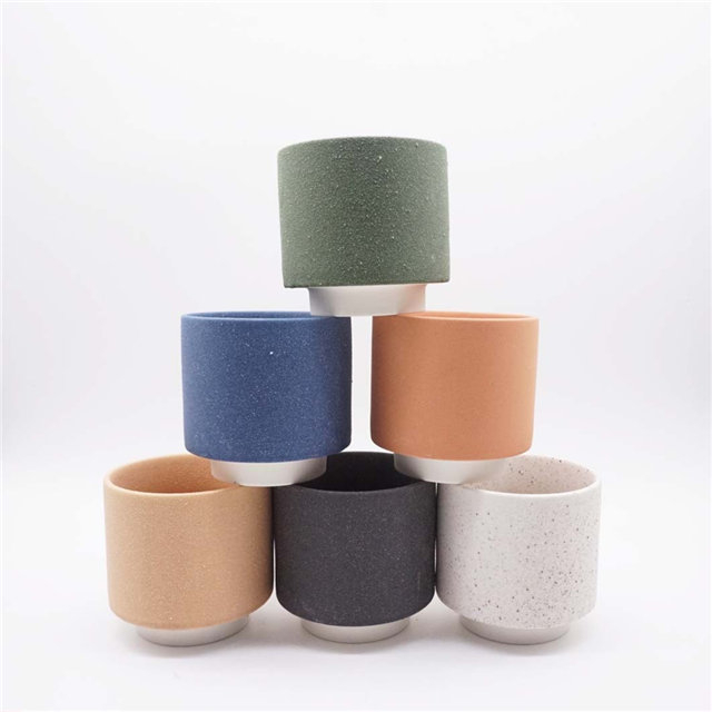 Copo de vela cerâmica de várias cores