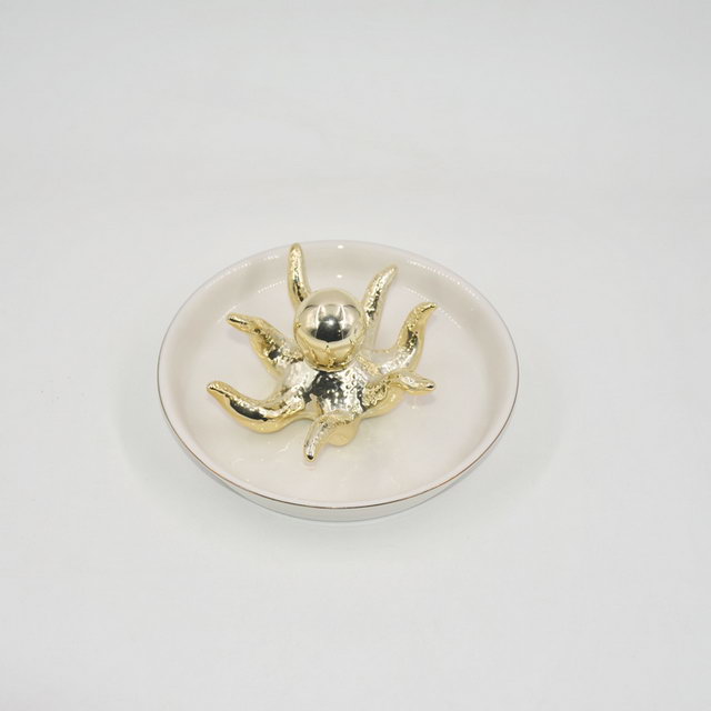 Decoração de casa Decoração de casamento Bandeja de jóias de presente Bandeja de jóias Trinket Suporte de anel de cerâmica Jóias