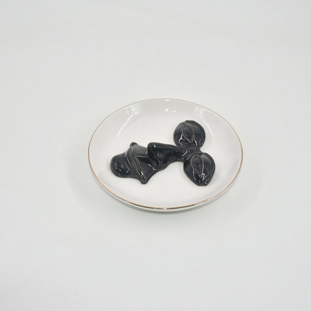 Forma de rosto preto Decoração de casamento Bandeja de jóias de presente Bandeja de jóias Trinket Suporte de anel de cerâmica