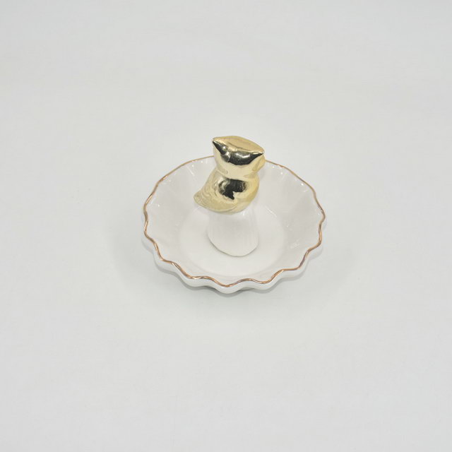 Sapato dourado e Estilo Preto Decoração de Casamento Bandeja de Jóias Presente Bandeja Trinket Suporte de Anel de Casamento de Cerâmica