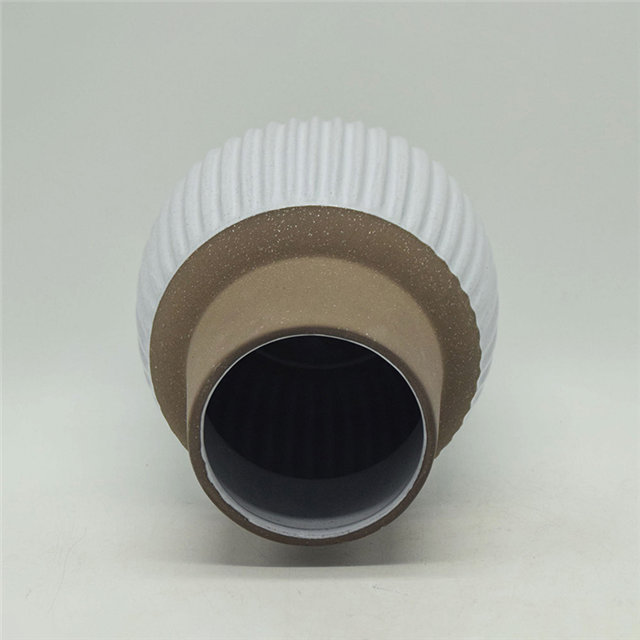 Mobiliário doméstico Decoração Vaso de Cerâmica de Mesa Decoração de Mesa Poliedrosa Decoração de Mesa Cinzento Branco Chifre Boca Forma Vaso de Cerâmica