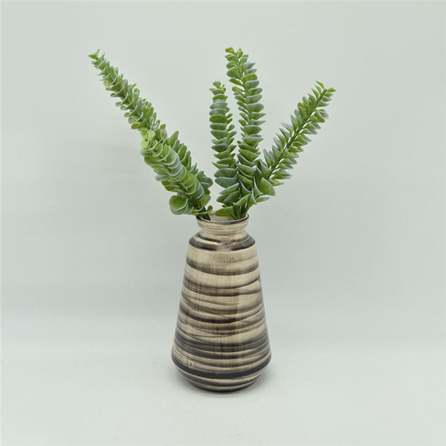 Mobiliário doméstico Decoração Vaso de cerâmica de mesa Decoração de mesa Poliedrosis Vaso de cerâmica preto e amarelo